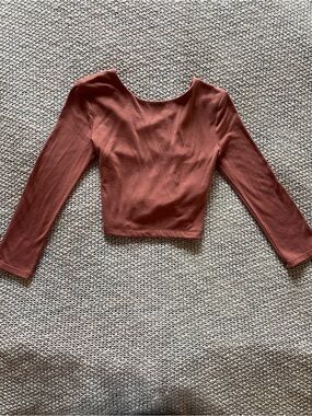 Forever 21 Rust Long-Sleeve Cropped Top